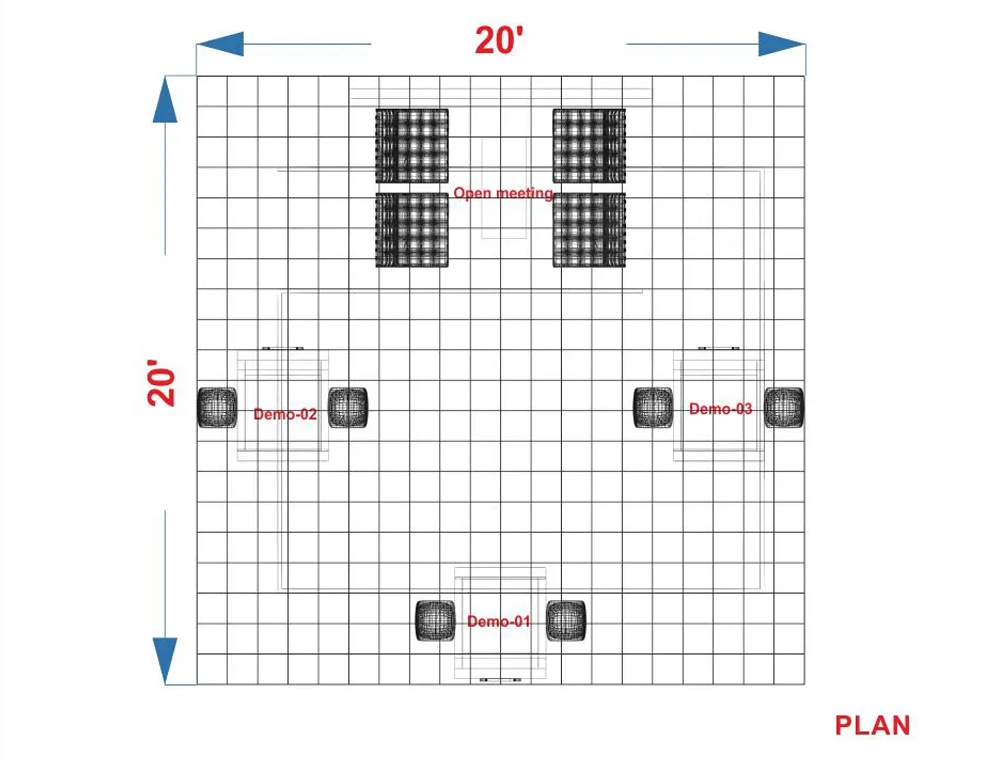 Custom 20x20 booth design options